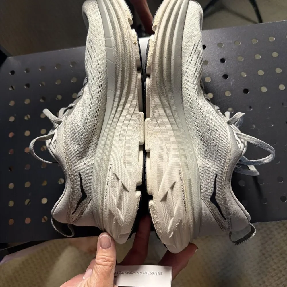 Hoka M One One Bondi 8 Gray Men’s Sneakers 8.5D
